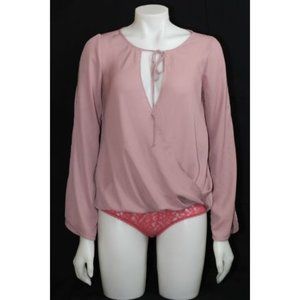 Flowing Long Split Sleeve Blush Blouse